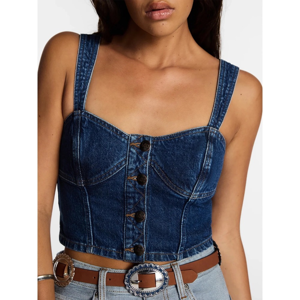 Kacey Lee x Kacey Musgraves Women's Denim Bustier Top, Size Medium - Picture 3 of 5